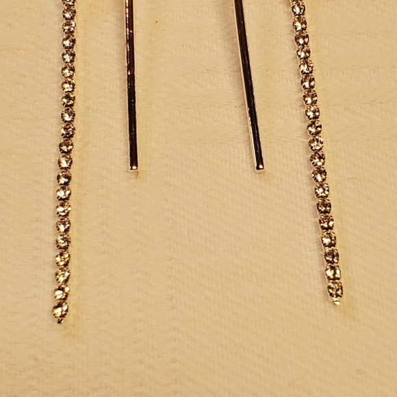 BCBGeneration Bar Drop Earrings Silvertone Set of - Picture 8 of 8